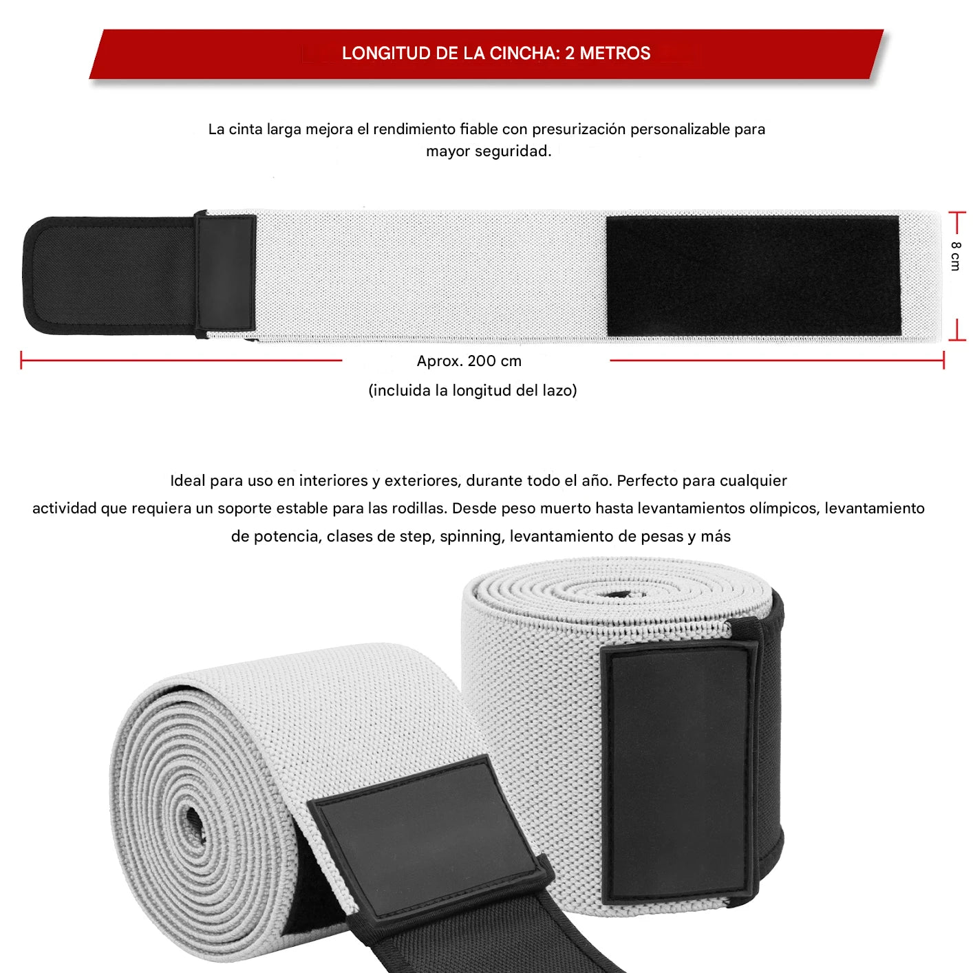 Bandas rodillas para entrenamiento potencia. (venta unidades y pares)