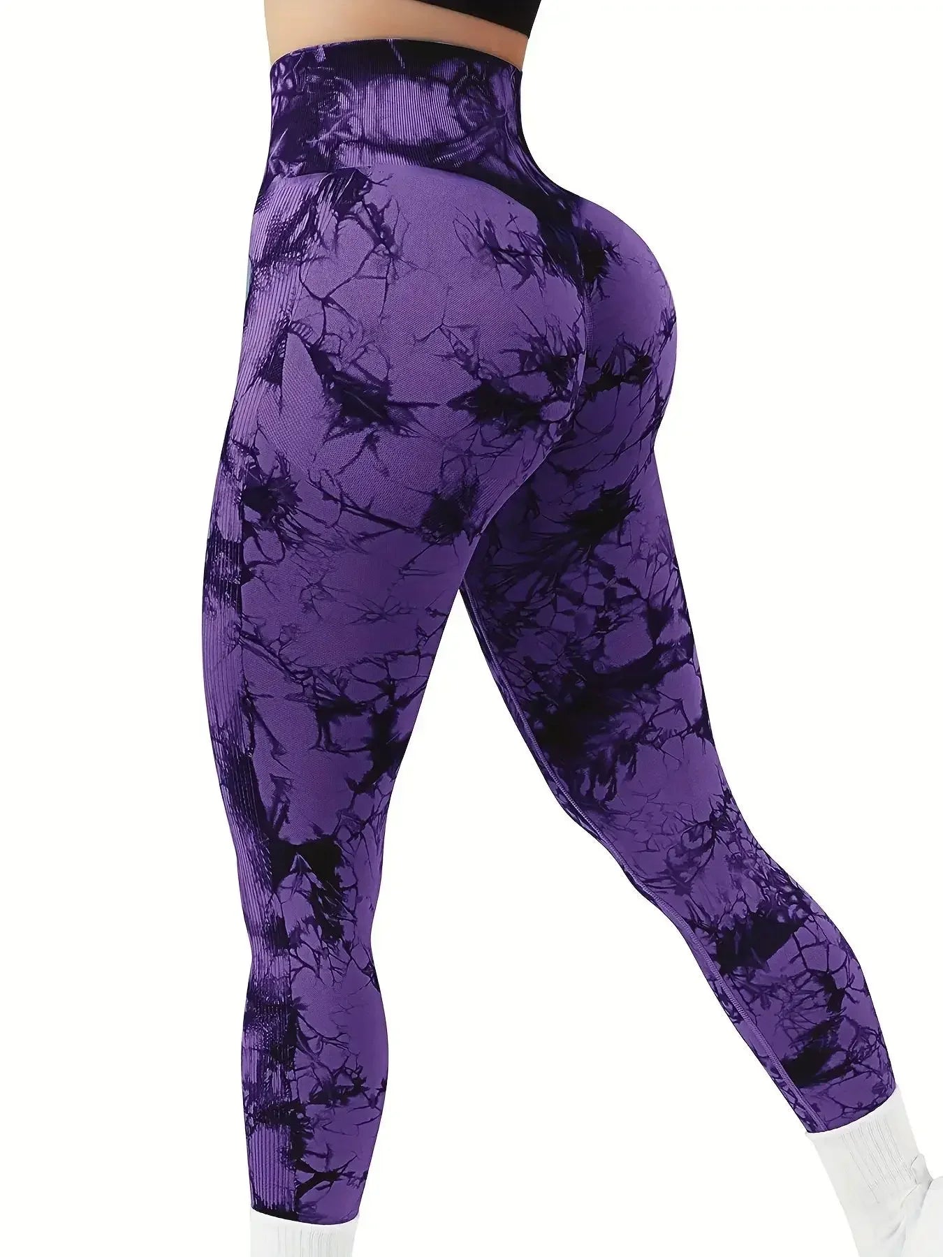 Leggins fitness elásticos de cintura alta y sin costuras para mujer