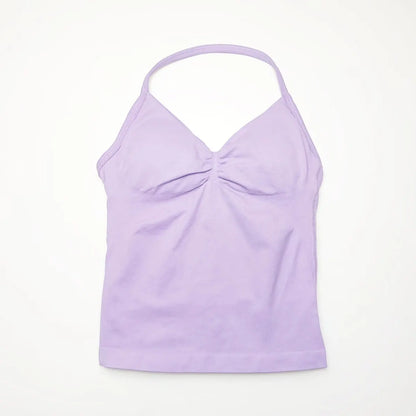 Top deportivo para mujer con tirantes largos, espalda abierta.