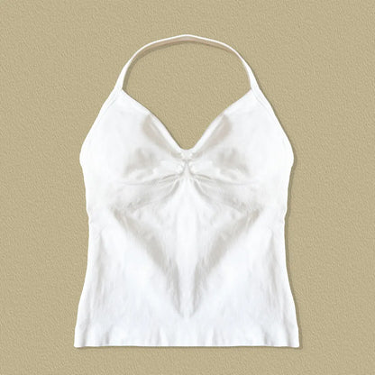 Top deportivo para mujer con tirantes largos, espalda abierta.