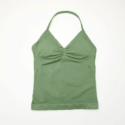 Top deportivo para mujer con tirantes largos, espalda abierta.