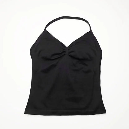 Top deportivo para mujer con tirantes largos, espalda abierta.